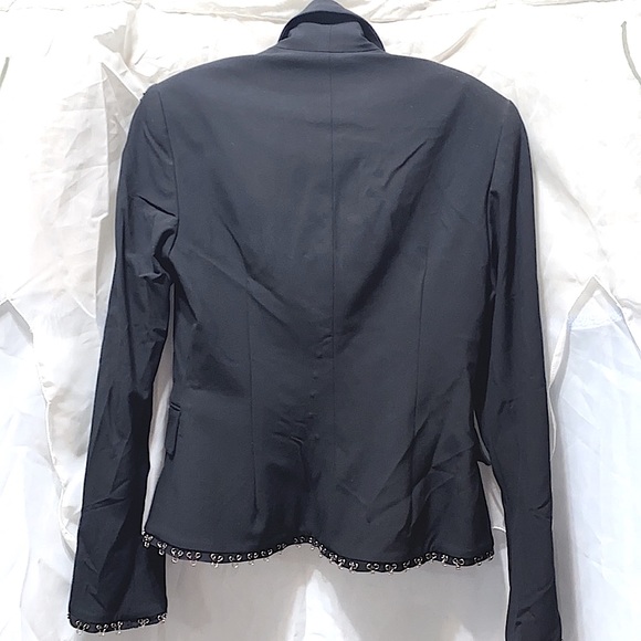 NWT CACHE BLK TUXEDO LINE HOOK&EYE JACKET SZ 4 & 0 - Picture 9 of 10